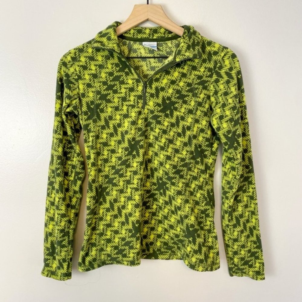 COLUMBIA quarter zip printed fleece sweater